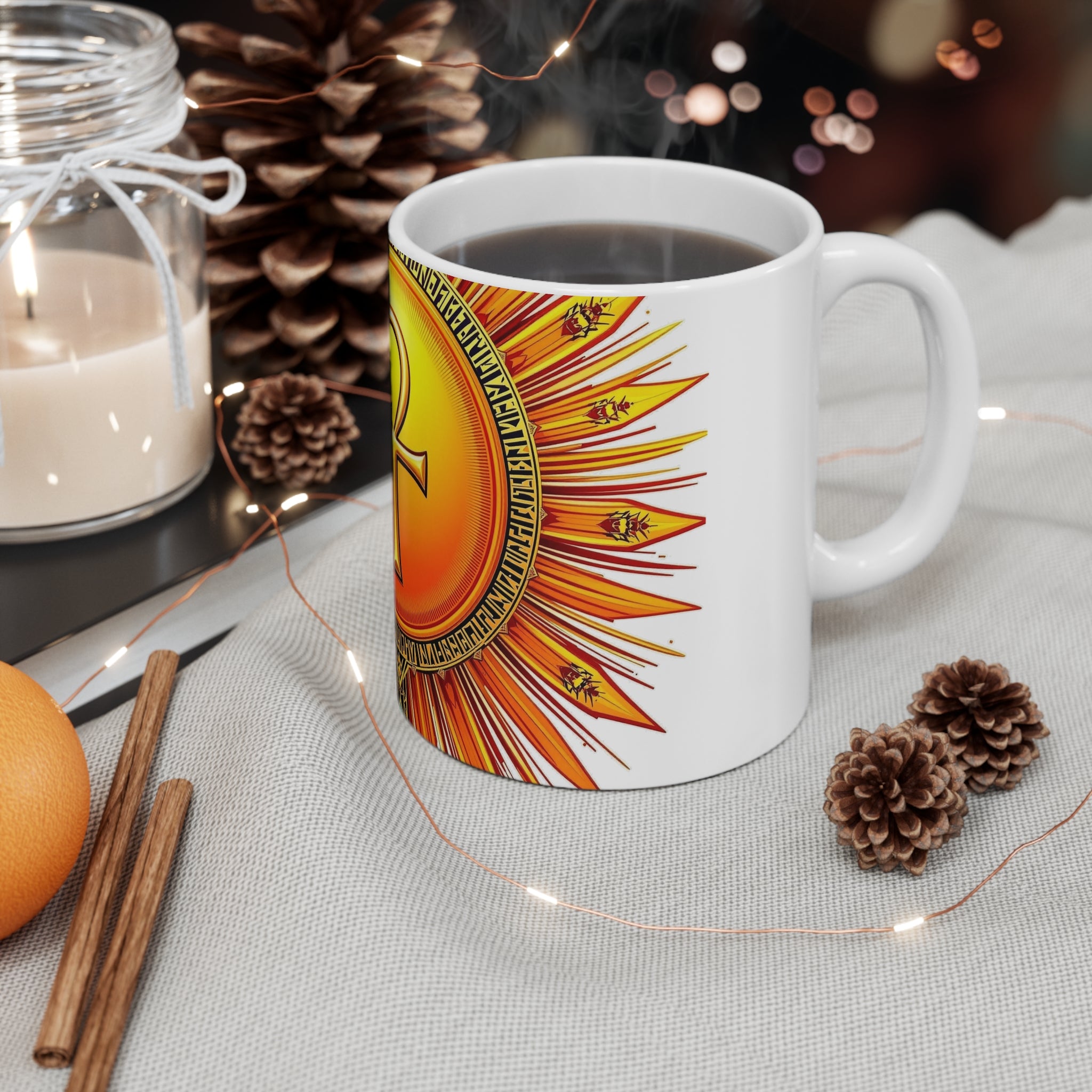 Sun Rays Ankh Colored - Mug